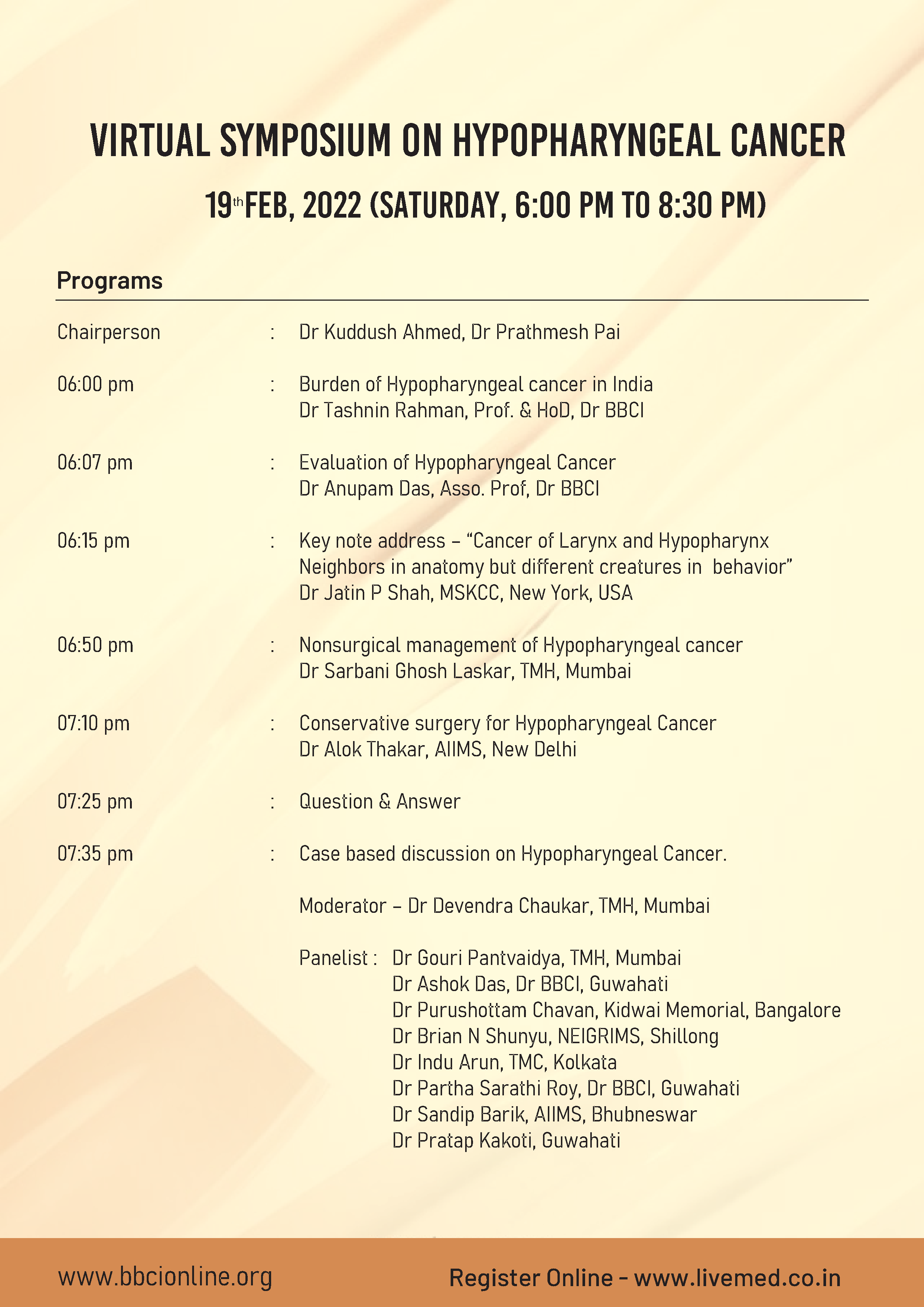 Virtual Symposium on Hypopharyngeal Cancer